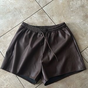 Charlotte Russe faux leather chocolate brown shorts